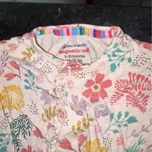 Magnetic Me Floral Baby Outfit - Cream with Multicolor Accents
